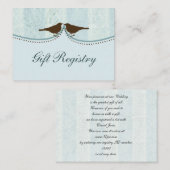 cage d'oiseau bleu, inséparables Cartes d'enregist (Devant / Derrière)