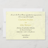 cage d'oiseau jaune fleuri, invitations inséparabl (Dos)