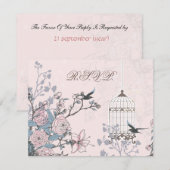 cage d'oiseau rose floral, inséparables RSVP (Devant / Derrière)