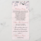 cage d'oiseau rose floral, programmes de mariage i (Dos)
