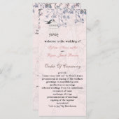 cage d'oiseau rose floral, programmes de mariage i (Devant / Derrière)