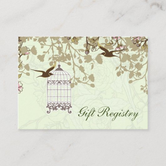 cage d'oiseau vert, inséparables Carte Cadeau (Devant)