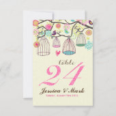 Cages à oiseaux suspendues et numéro de table de f (Dos)