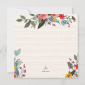 Cages d'oiseaux florales Invitation de la douche n (Dos)