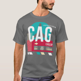Cagliari Italië CAG luchthavencode Bagage Label T-shirt