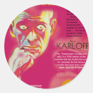 Cagliostro film poster (Boris Karloff) Ronde Sticker