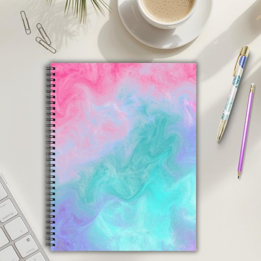 Cahier à aquarelle rose et sarcelle