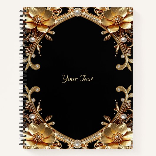 Cahier à cadre doré élégant (Devant)