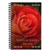 Cahier à cadre en or rose foncé botanique Moody