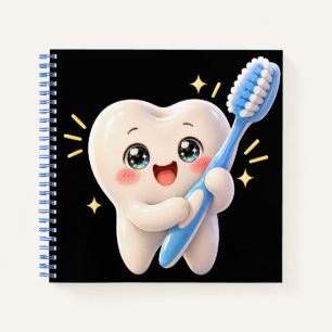 Cahier à caractères de dent mignon Hygiène denta