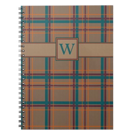 Cahier à carreaux chic d'automne (Devant)