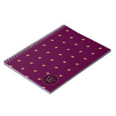 Cahier à carreaux Houndstooth Rose avec Accent Dor (Côté gauche)