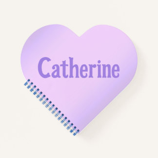 Cahier à coeur de lavande rose personnalisé