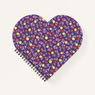 Cahier à coeur floral violet