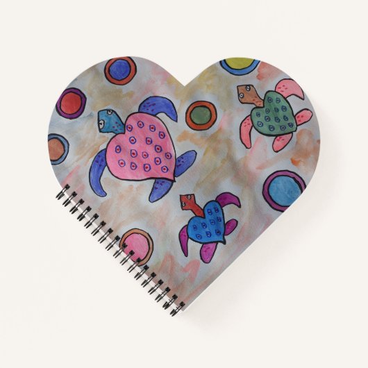 Cahier à coeur Tortues & Cercles (Devant)