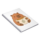 Cahier à couverture de capybara mignon enlaçant un (Côté Droit)