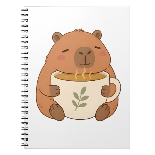Cahier à couverture de capybara mignon enlaçant un (Devant)