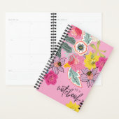 Cahier à couverture rigide floral – Journal esthét (Devant avec enveloppe)