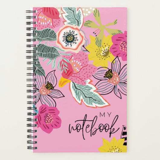 Cahier à couverture rigide floral – Journal esthét (Devant)