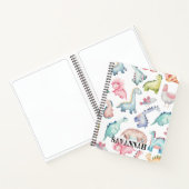 Cahier à croquis monogramme Dino rose mignon (Intérieur)