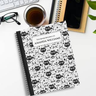 Cahier à dessiner pour enfants Chats Noir et Blanc