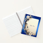 Cahier à embellissement floral bleu blanc (Intérieur)