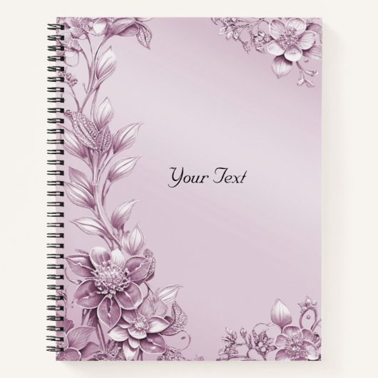 Cahier à feuillage floral rose (Devant)