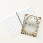 Cahier à Fleurs Blanches Ornementées Dorées (Intérieur)