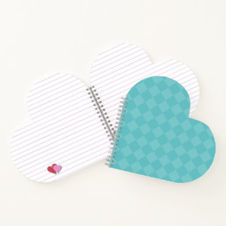 Cahier à imprimé carreaux turquoise