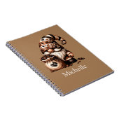 Cahier à Initiales de Nom Monogramme Gnome Café Br (Côté Droit)