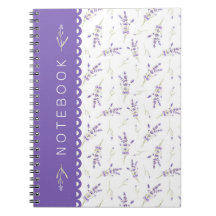 Cahier à l'esthétique florale blanche et lavande