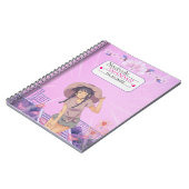 Cahier à l'esthétique florale de fille anime rose  (Côté gauche)