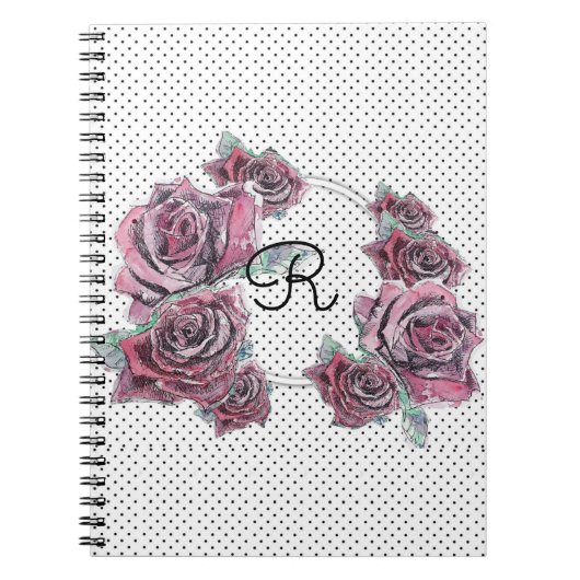 Cahier à l'initiale de femme au point d'aquarelle (Devant)