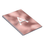 Cahier à monogramme avec paillettes en feuille d'o (Côté Droit)