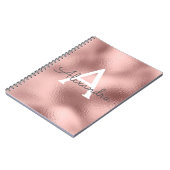 Cahier à monogramme avec strass en feuille de rose (Côté gauche)
