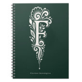 Cahier à monogramme botanique en linogravure Lettr (Devant)