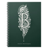 Cahier à monogramme botanique en linogravure Lettr (Devant)