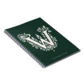 Cahier à monogramme botanique en linogravure Lettr (Côté Droit)