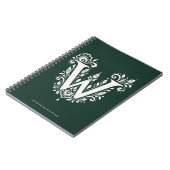 Cahier à monogramme botanique en linogravure Lettr (Côté gauche)