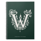 Cahier à monogramme botanique en linogravure Lettr (Devant)