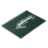 Cahier à monogramme botanique en linogravure Lettr (Côté gauche)