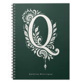 Cahier à monogramme botanique en linogravure Lettr (Devant)