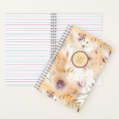 Cahier à monogramme floral aquarelle (À l'intérieur)