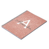 Cahier à monogramme pailleté rose gold (Côté gauche)