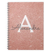 Cahier à monogramme pailleté rose gold (Devant)