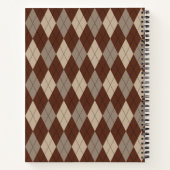 Cahier à motif argyle beige et marron (Dos)