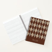 Cahier à motif argyle beige et marron (Intérieur)