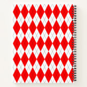 Cahier à motif Argyle rouge et blanc (Dos)