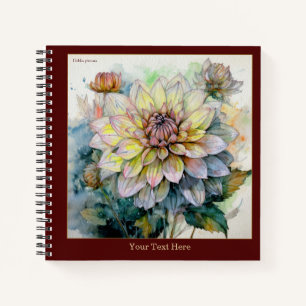 Cahier à motif Dahlia pinnata aquarelle