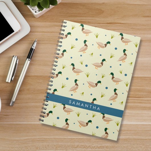 Cahier à motif de canard colvert minimal moderne